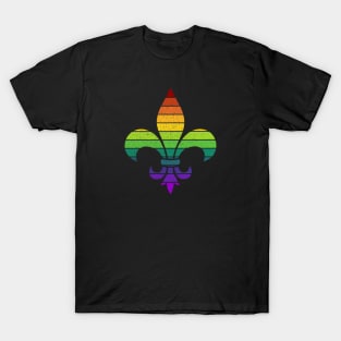 Rainbow Gay Pride Fleur De Lis T-Shirt